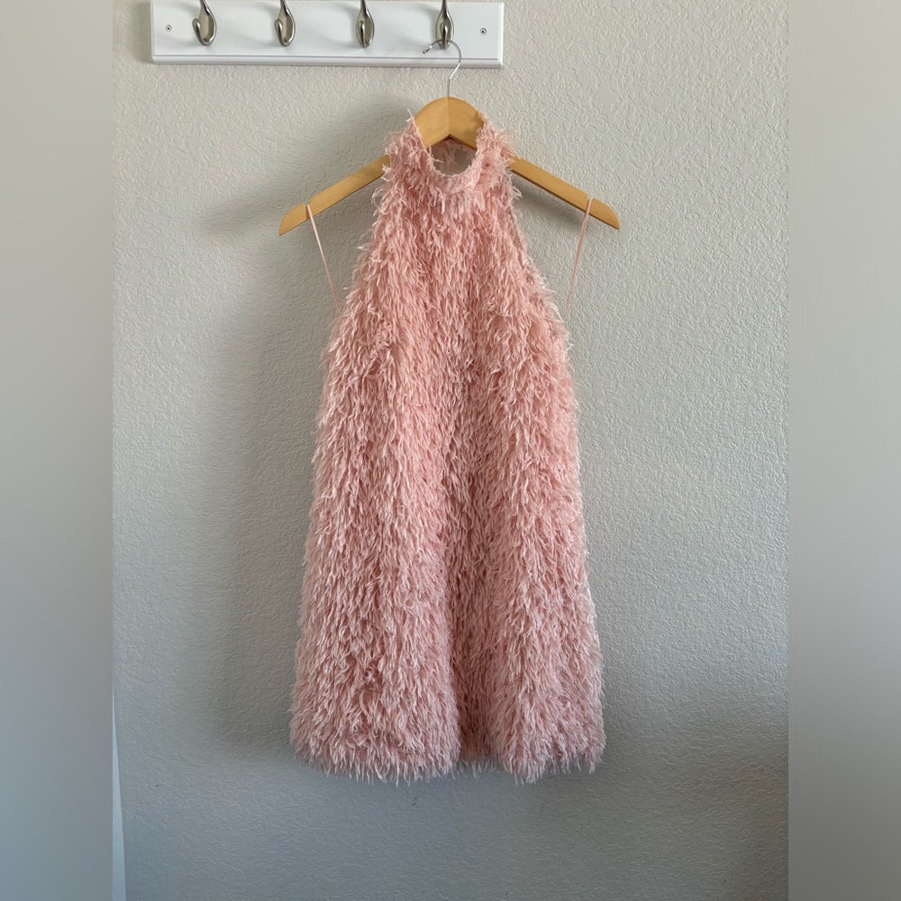 Zara Pink Feather Halter Mini Dress NWTs Wicked
